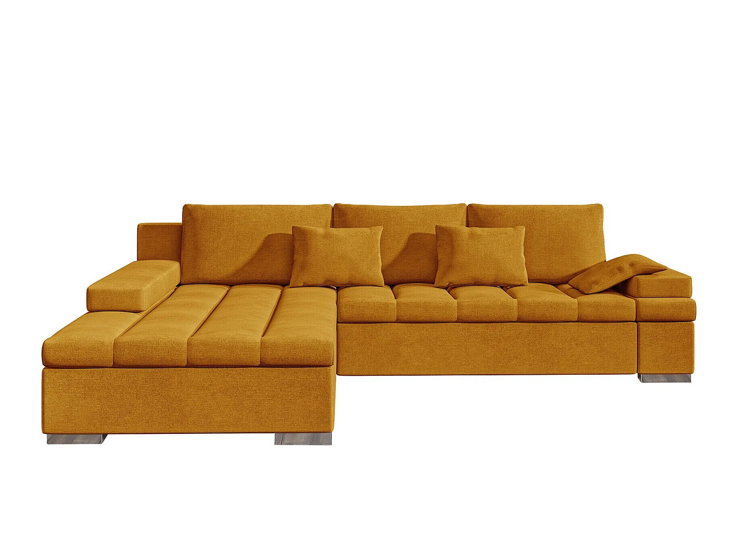 Sofá rinconero Comfivo Olivetum II, Amarillo, Función de descanso