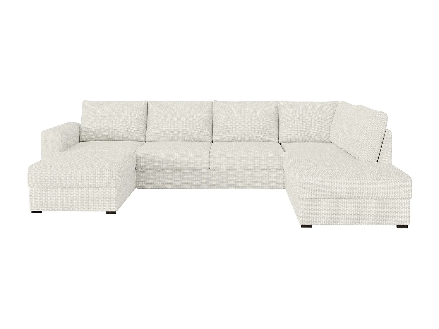 Canapé d'angle Comfivo 189, Blanc, Fonction de couchage, Boîte de literie, 305x188x85cm