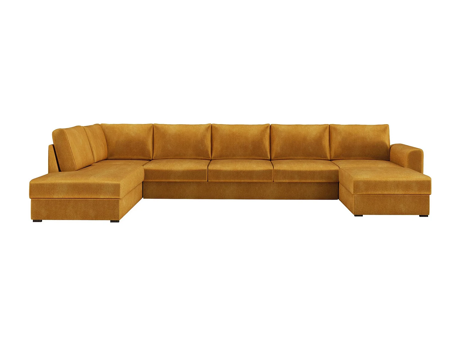 Sofá rinconero Comfivo Flumen I, Amarillo, Función de descanso, Almacenaje, 370x186x85cm