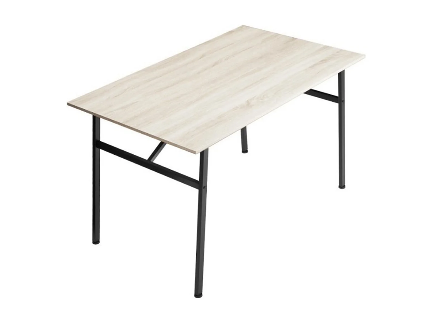 Mesa de cocina de 102x75x76 cm con sobre de melamina y patas metálicas en negro Asturia