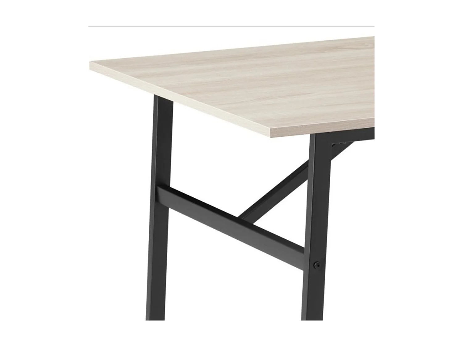 Mesa de cocina de 102x75x76 cm con sobre de melamina y patas metálicas en negro Asturia