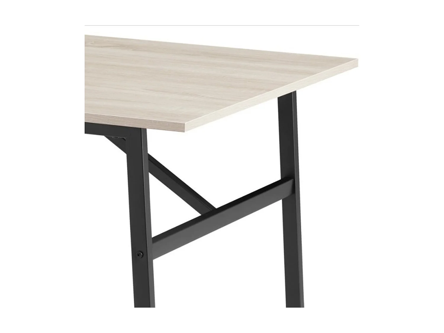 Mesa de cocina de 102x75x76 cm con sobre de melamina y patas metálicas en negro Asturia