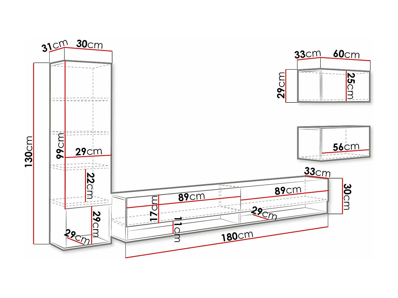 Set mobili soggiorno Sarasota 124
