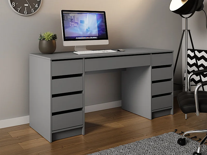 Bureau Comfivo 401, Avec tiroirs, 76x154x55cm, Anthracite