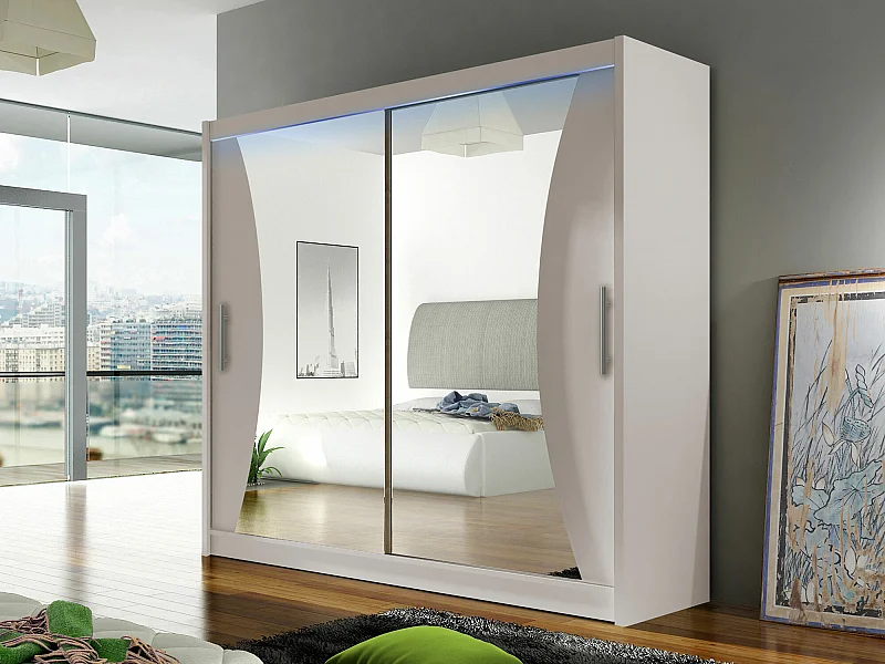 Armoire Closico 124, Cachemire, 215x180x57cm, Portes d'armoire: Coulissantes