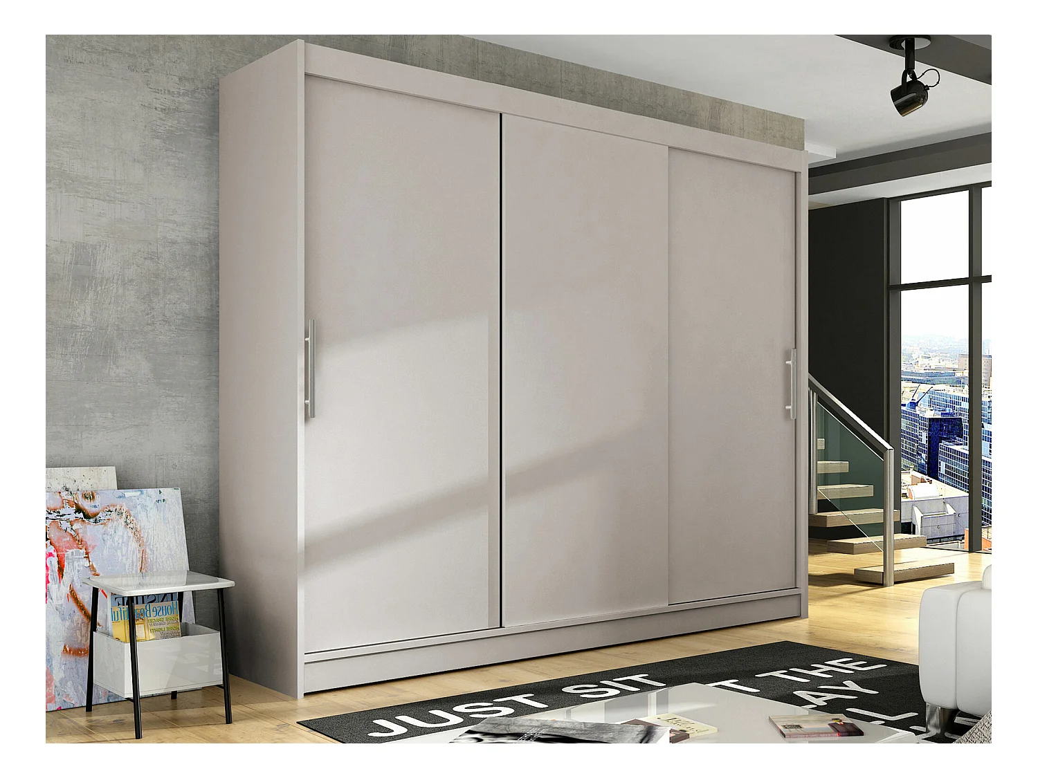 Armoire Closico 118, Cachemire, 215x250x58cm, Portes d'armoire: Coulissantes