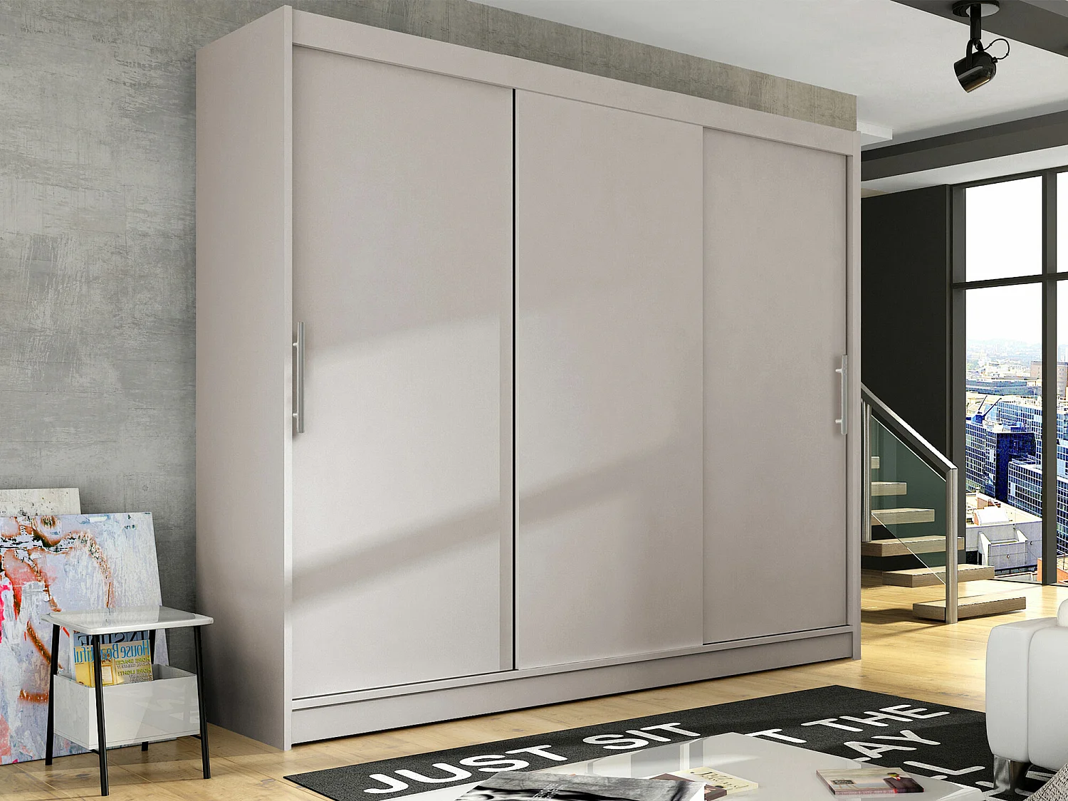 Armoire Closico 118, Cachemire, 215x250x58cm, Portes d'armoire: Coulissantes