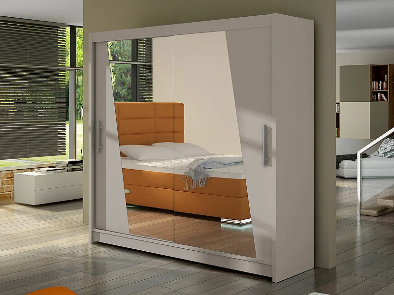 Armoire Closico 144, Cachemire, 215x180x58cm, Portes d'armoire: Coulissantes