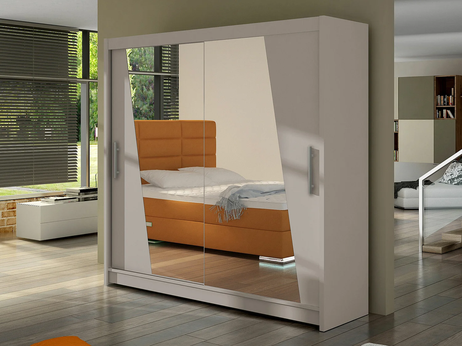 Armario Closico 144, Cachemira, 215x180x58cm, Puertas de armario: Correderas