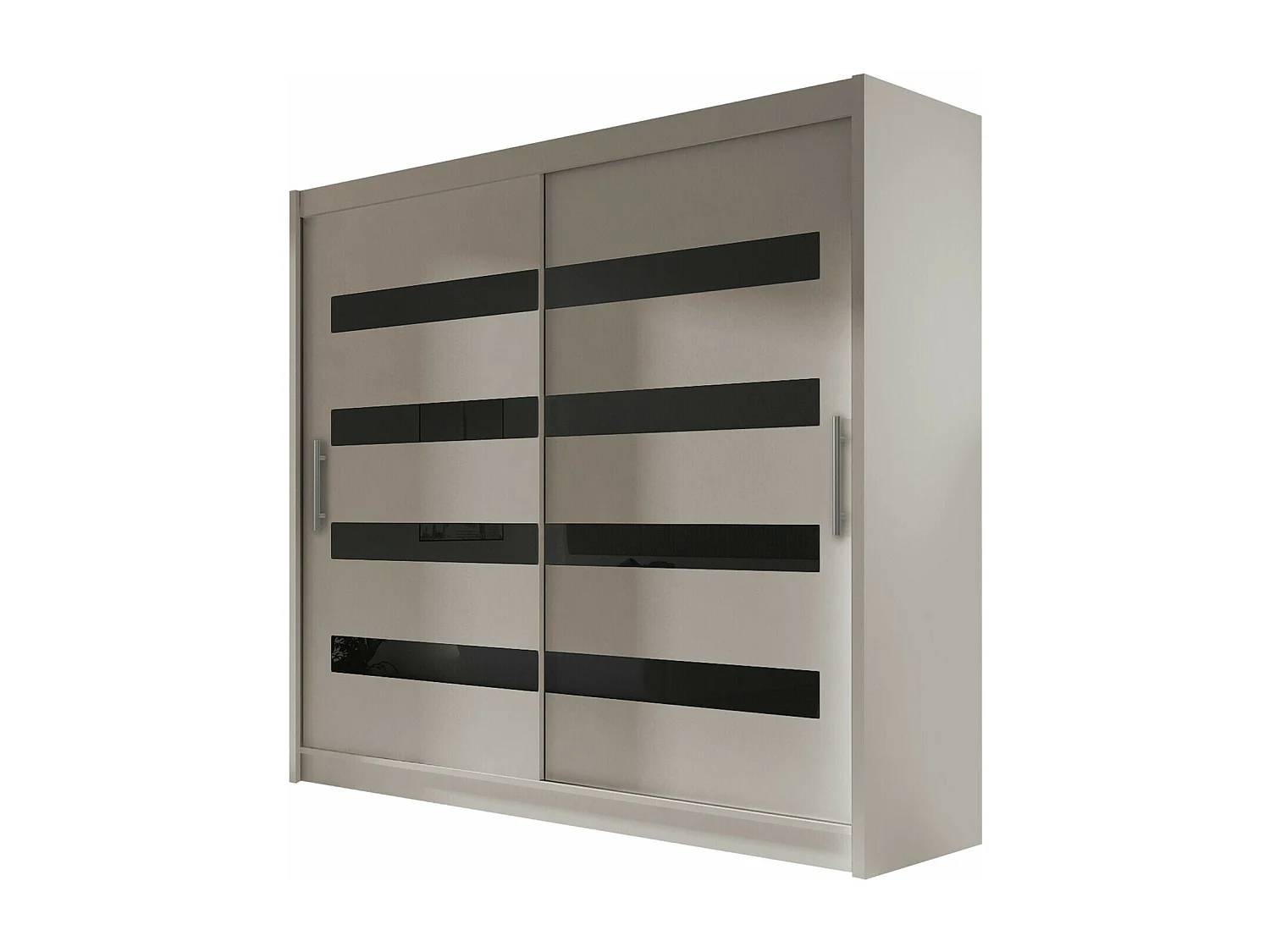 Armoire Closico 156, Noir|Cachemire, 215x180x58cm, Portes d'armoire: Coulissantes
