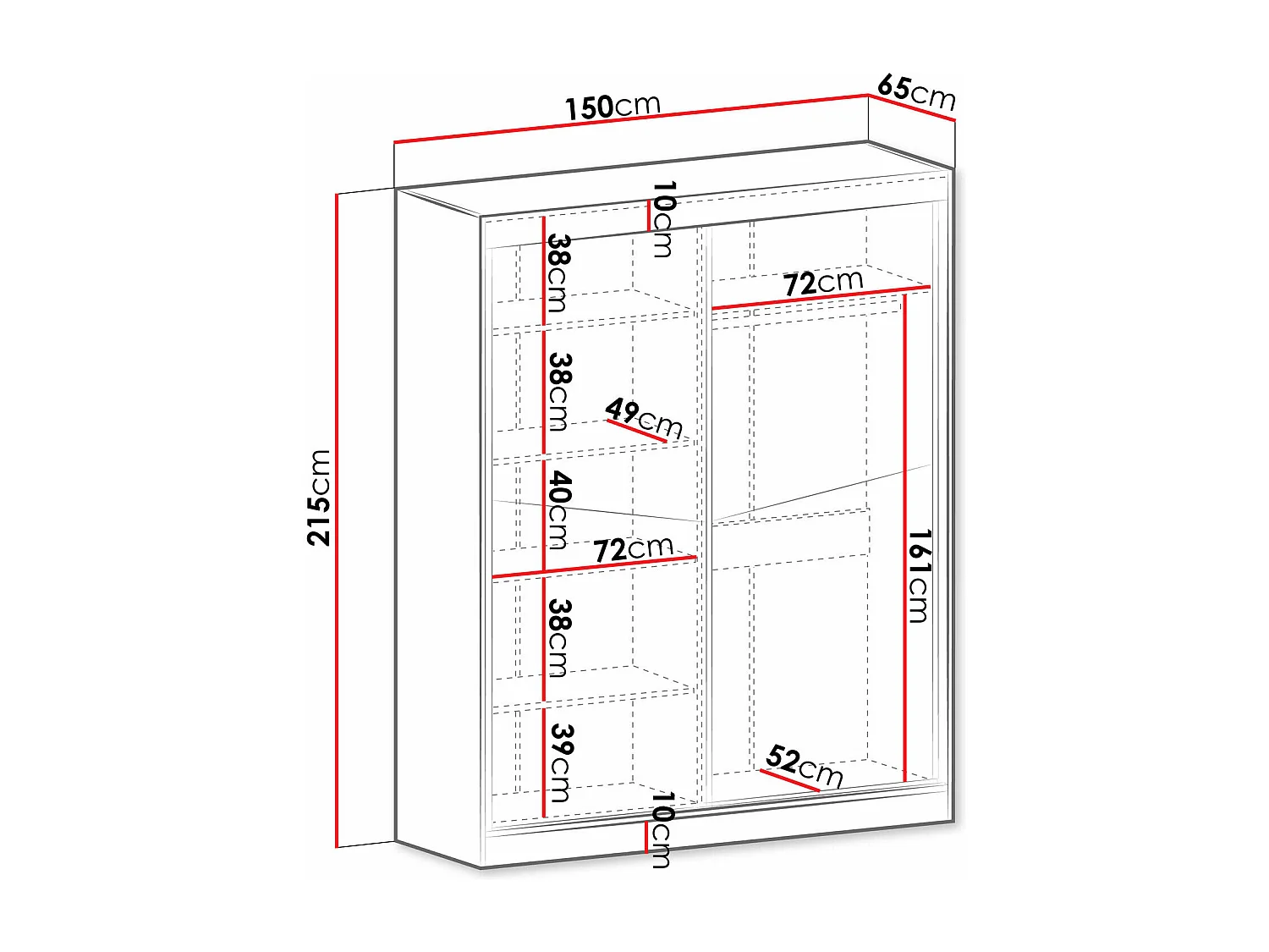 Armoire Tenreme 101, Beige|Chêne, 215x150x65cm, Portes d'armoire: Coulissantes