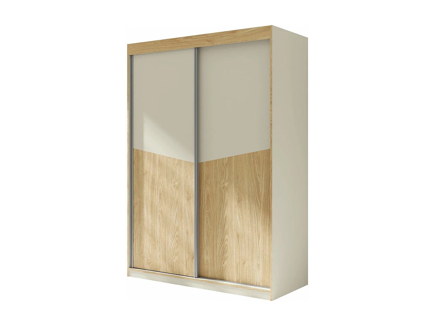 Armadio Tenreme 101, Beige|Quercia, 215x150x65cm, Porte armadi: Scorrevoli