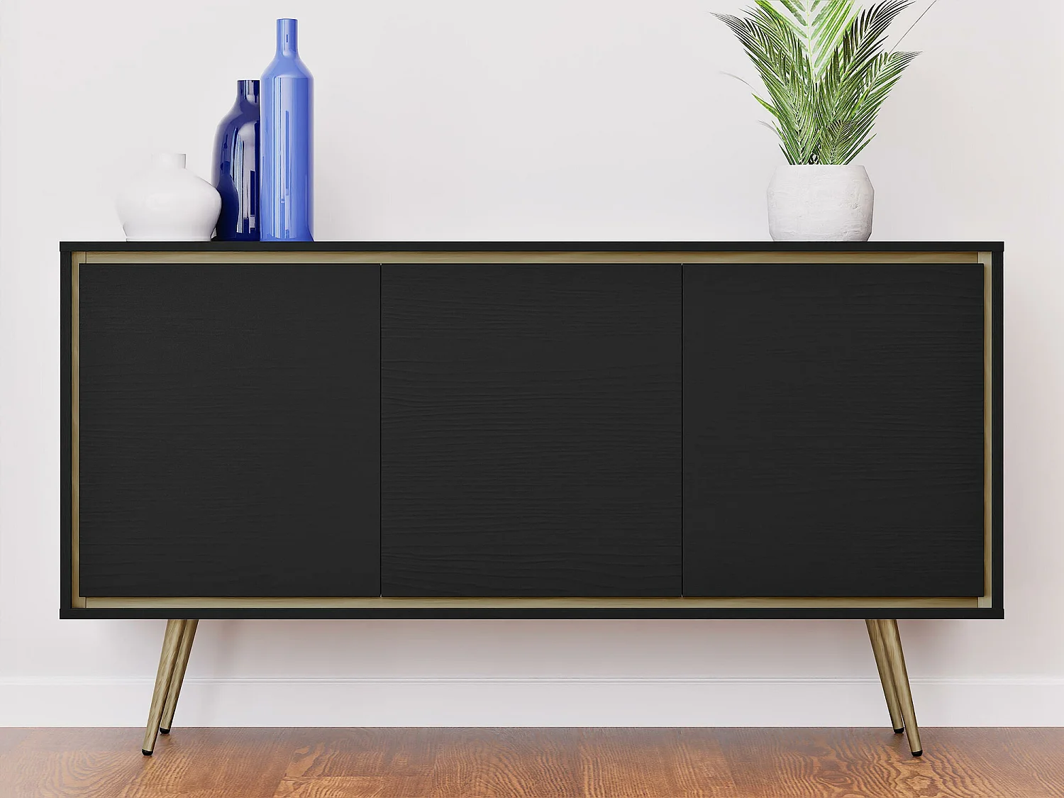 Aparador Providence 190, Dorado|Grafito, 80x150x40cm, Aglomerado laminado