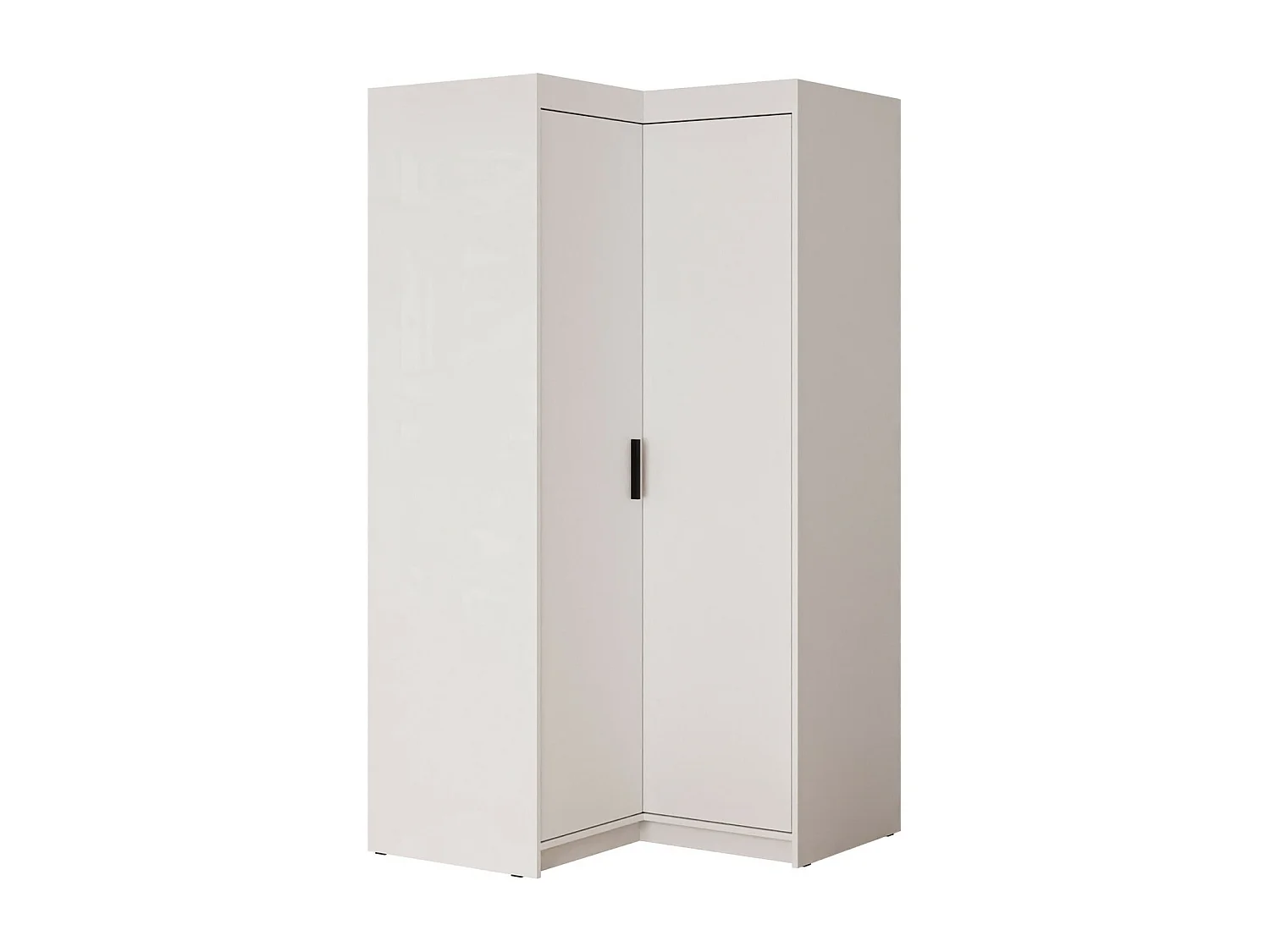 Armario de rincón Novduni 116, Blanco, 191x98x98cm, Puertas de armario: Con bisagras