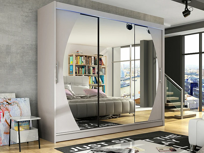 Armoire Closico 130, Cachemire, 215x250x58cm, Portes d'armoire: Coulissantes