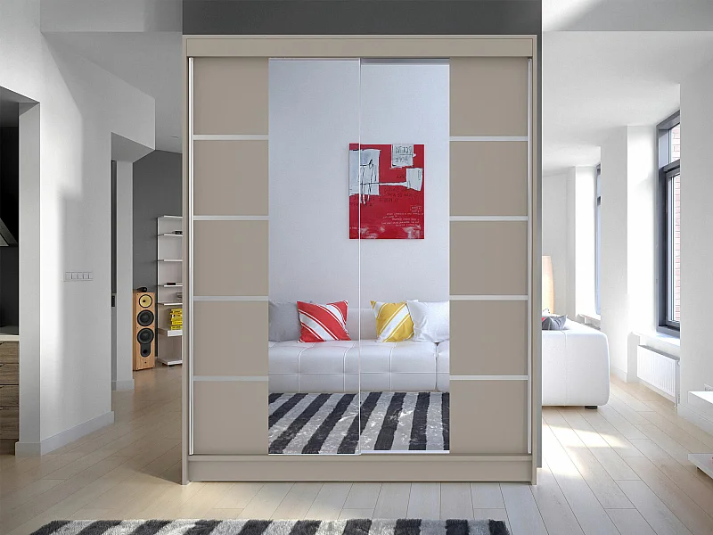 Armario Closico 146, Cachemira, 200x150x58cm, Puertas de armario: Correderas