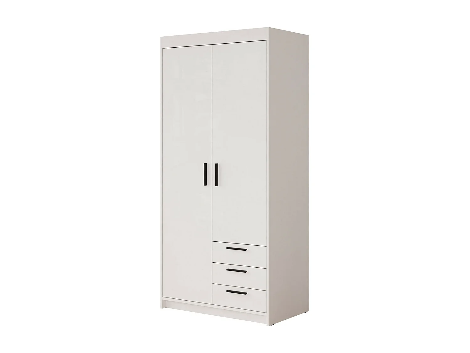 Armario Novduni 112, Blanco, 191x90x53cm, Puertas de armario: Con bisagras