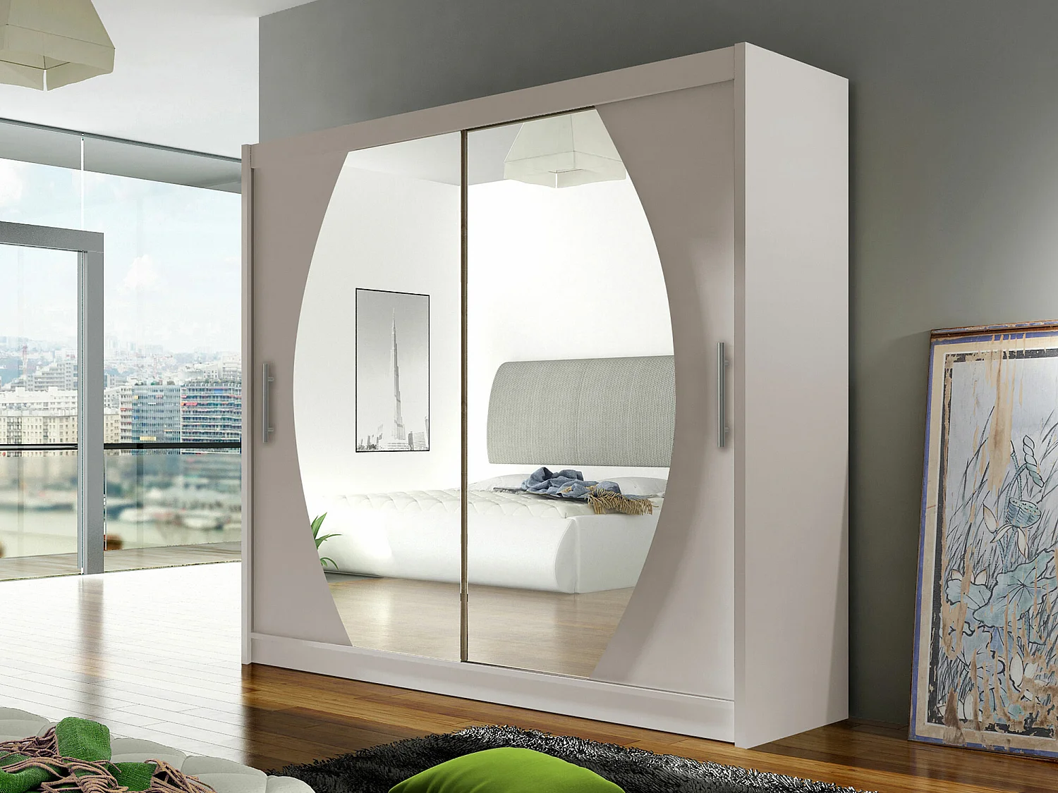 Armario Closico 102, Cachemira, 215x180x58cm, Puertas de armario: Correderas