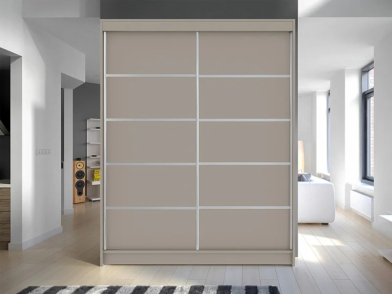 Armario Closico 145, Cachemira, 200x150x58cm, Puertas de armario: Correderas