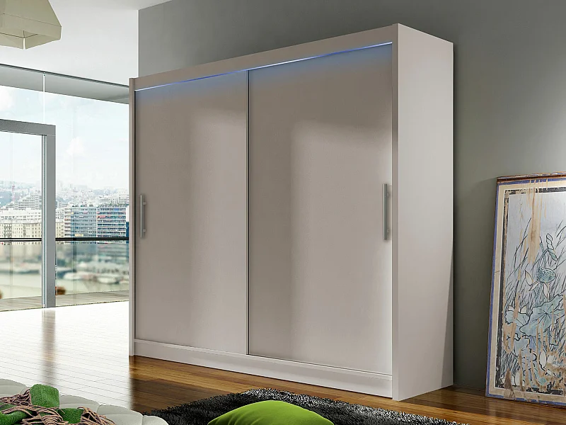 Armario Closico 100, Cachemira, 215x180x58cm, Puertas de armario: Correderas