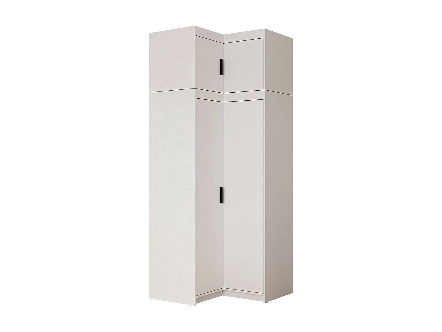 Armoire d'angle Novduni 121, Blanc, 191x98x98cm, Portes d'armoire: Avec des charnières