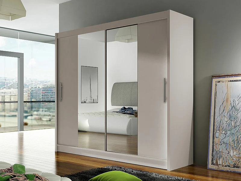 Armoire Closico 123, Cachemire, 215x180x58cm, Portes d'armoire: Coulissantes