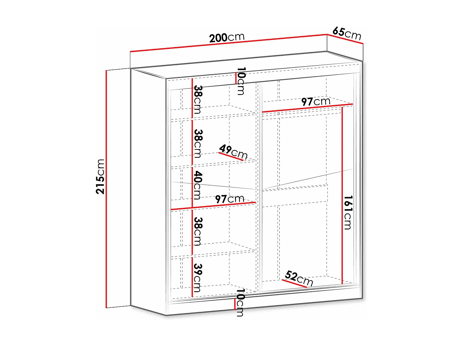 Armoire Tenreme 100, Chêne|Beige, 215x200x65cm, Portes d'armoire: Coulissantes