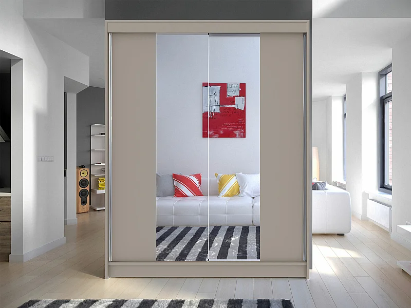 Armario Closico 141, Cachemira, 200x150x58cm, Puertas de armario: Correderas