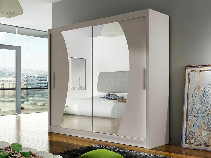 Armoire Closico 115, Cachemire, 215x180x58cm, Portes d'armoire: Coulissantes