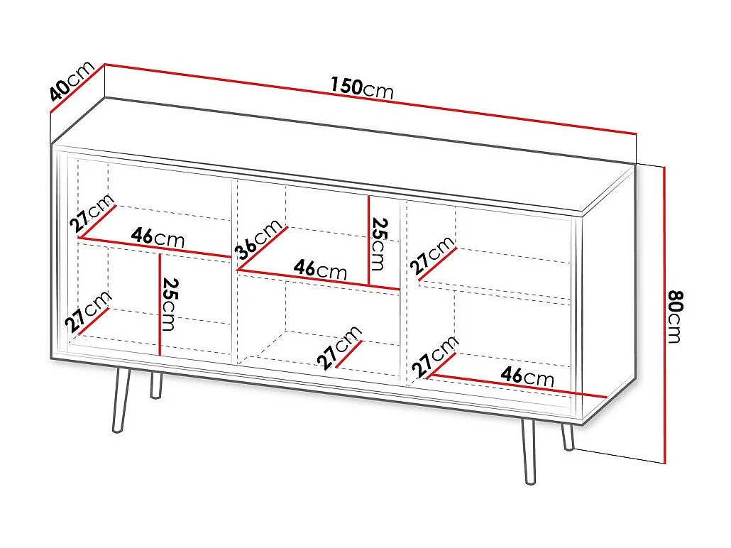 Aparador Providence 190, Cachemira|Dorado, 80x150x40cm, Aglomerado laminado