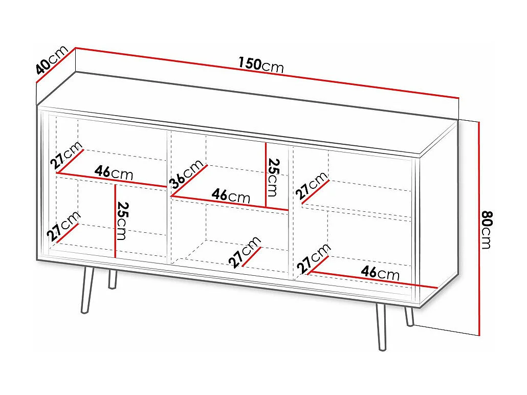 Aparador Providence 190, Cachemira|Dorado, 80x150x40cm, Aglomerado laminado
