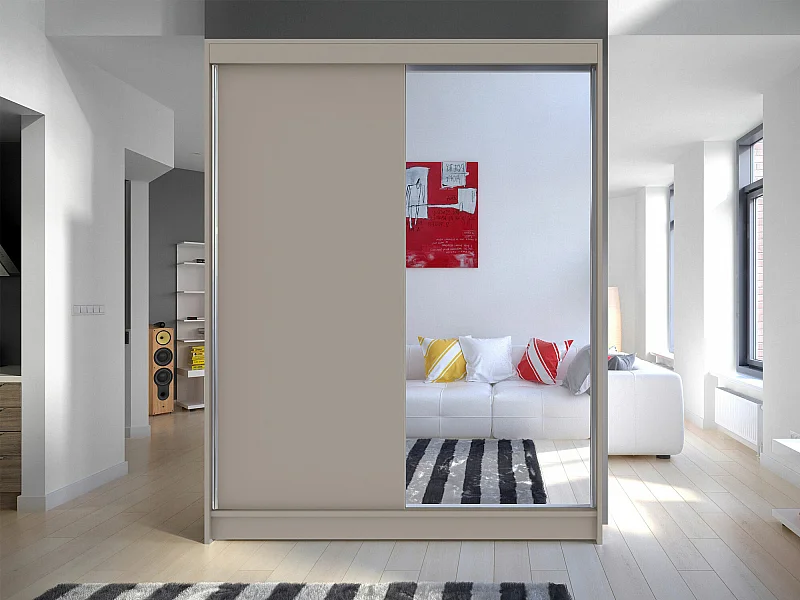 Armario Closico 140, Cachemira, 200x150x58cm, Puertas de armario: Correderas