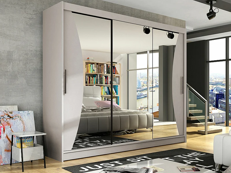 Armoire Closico 120, Cachemire, 215x250x58cm, Portes d'armoire: Coulissantes