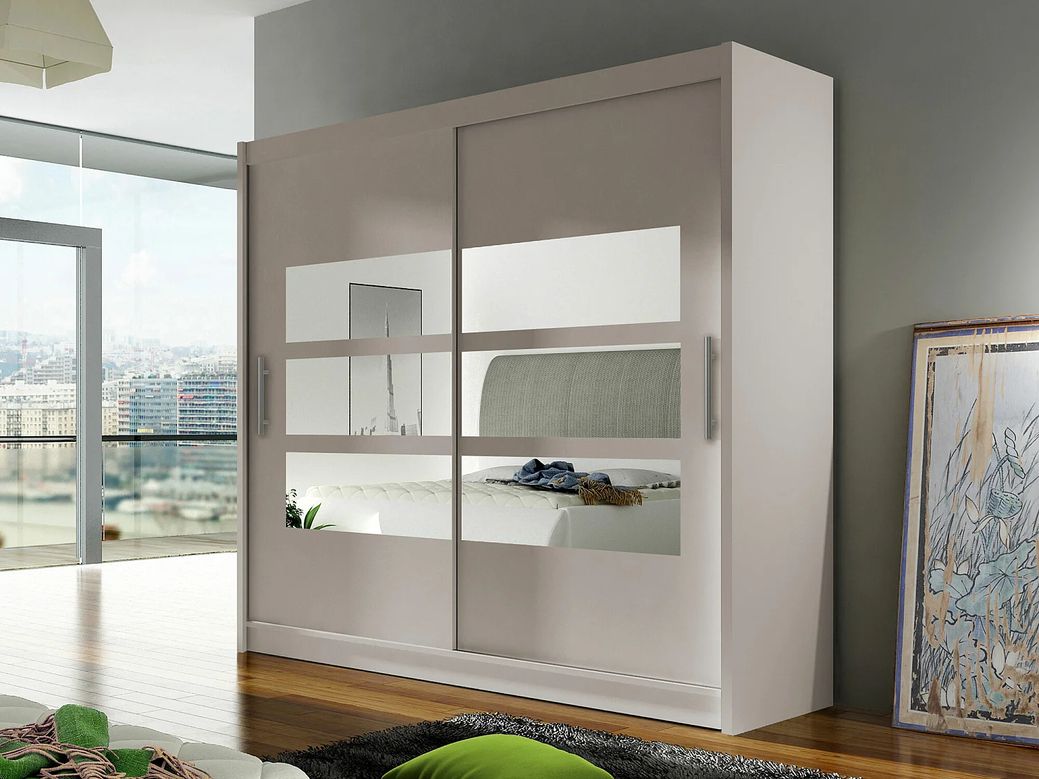 Armario Closico 101, Cachemira, 215x180x58cm, Puertas de armario: Correderas