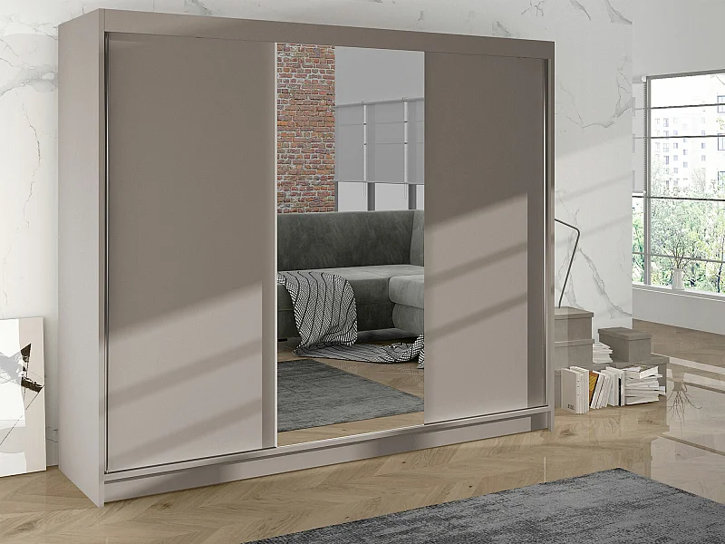 Armoire Closico 158, Cachemire, 215x200x58cm, Portes d'armoire: Coulissantes