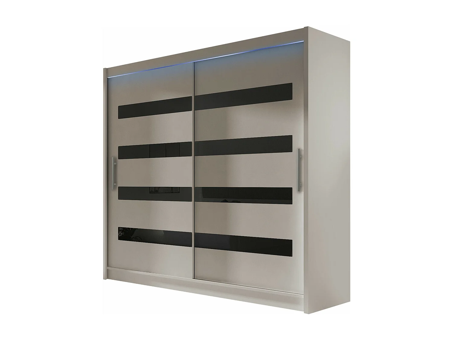 Armario Closico 156, Cachemira|Negro, 215x180x58cm, Puertas de armario: Correderas