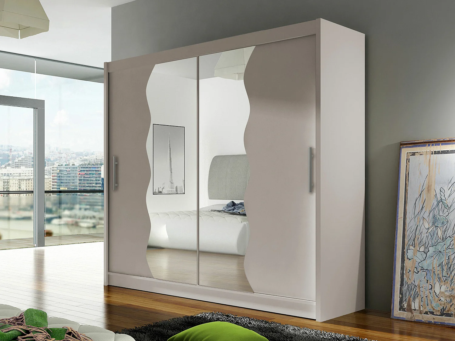 Armario Closico 125, Cachemira, 215x180x57cm, Puertas de armario: Correderas