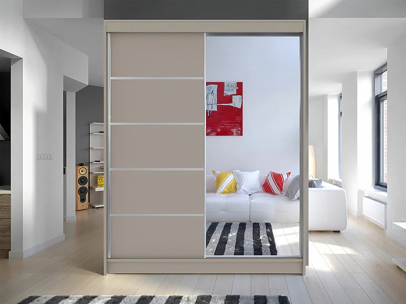 Armario Closico 143, Cachemira, 200x150x58cm, Puertas de armario: Correderas