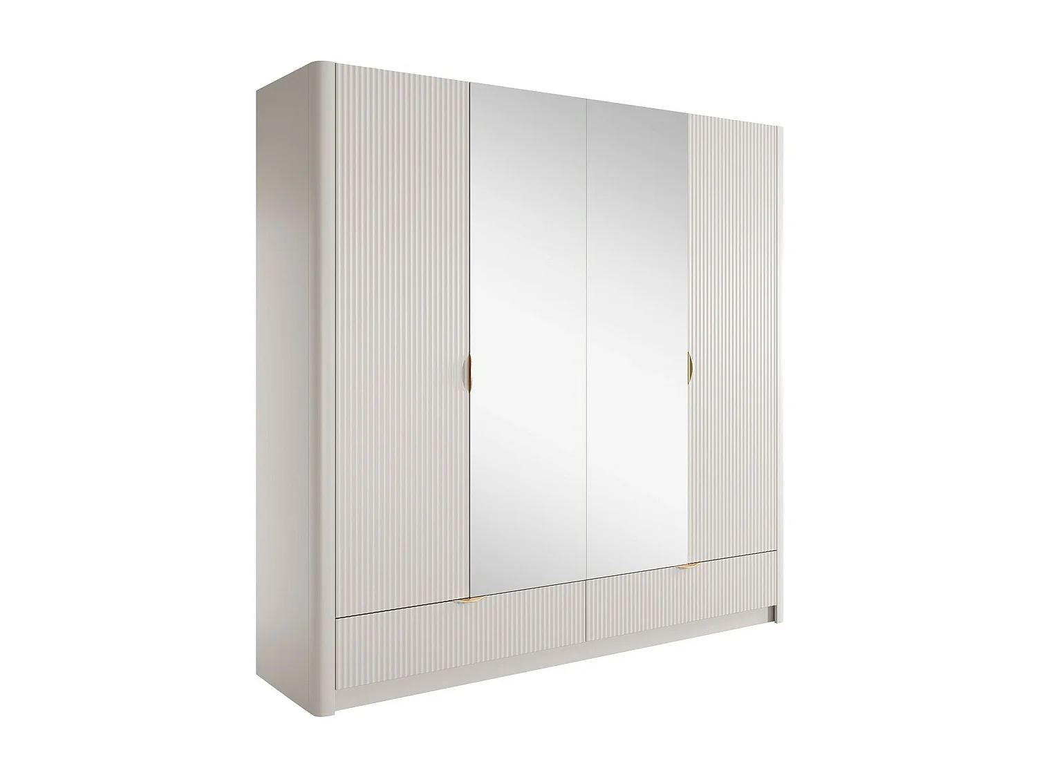Armoire Versoe 111, Beige, 209x213x55cm, Portes d'armoire: Avec des charnières