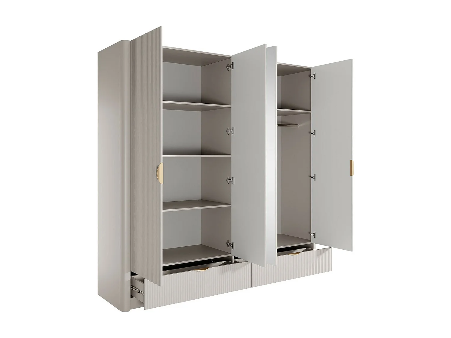 Armoire Versoe 111, Beige, 209x213x55cm, Portes d'armoire: Avec des charnières