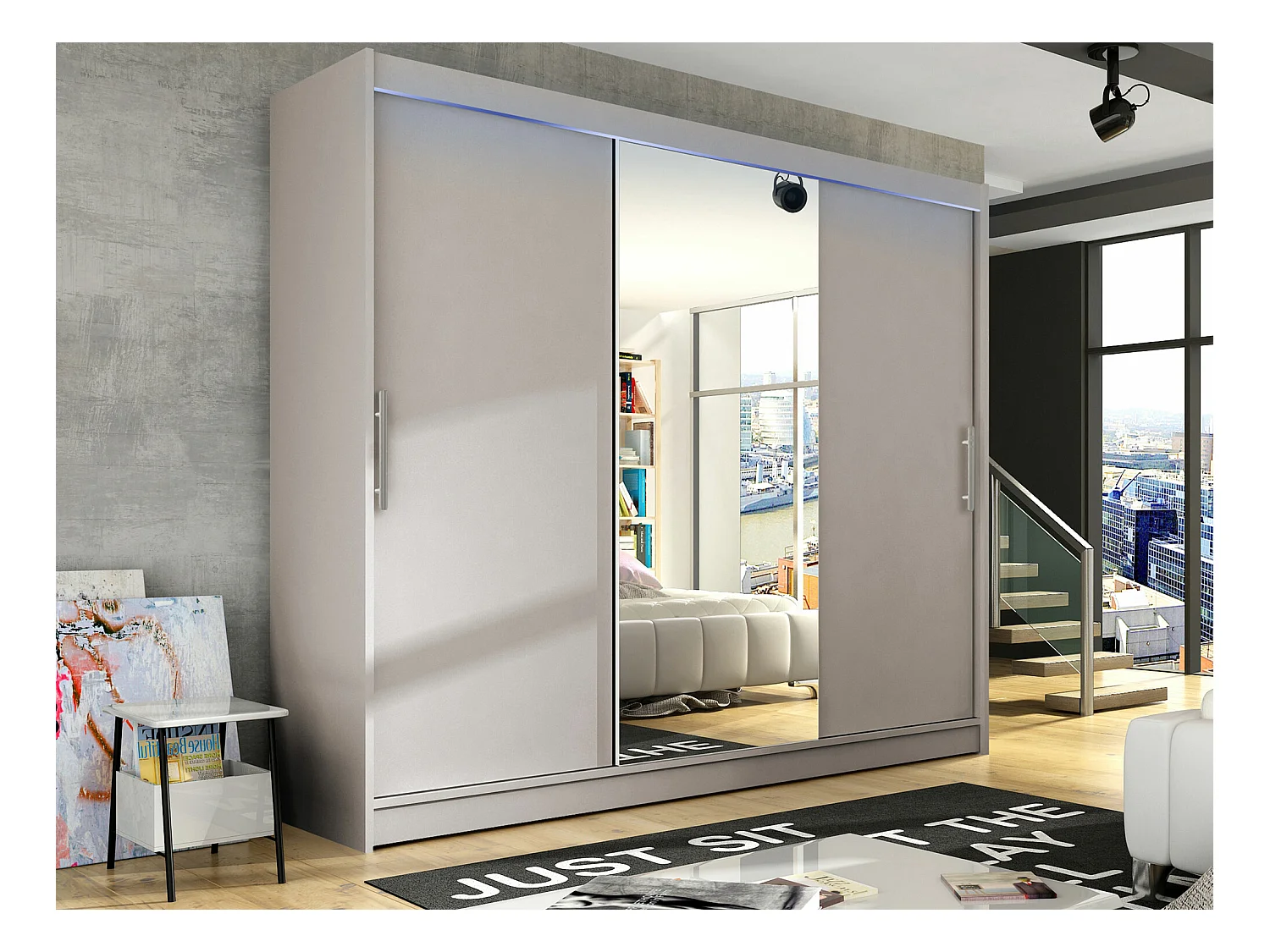 Armoire Closico 122, Cachemire, 215x250x58cm, Portes d'armoire: Coulissantes