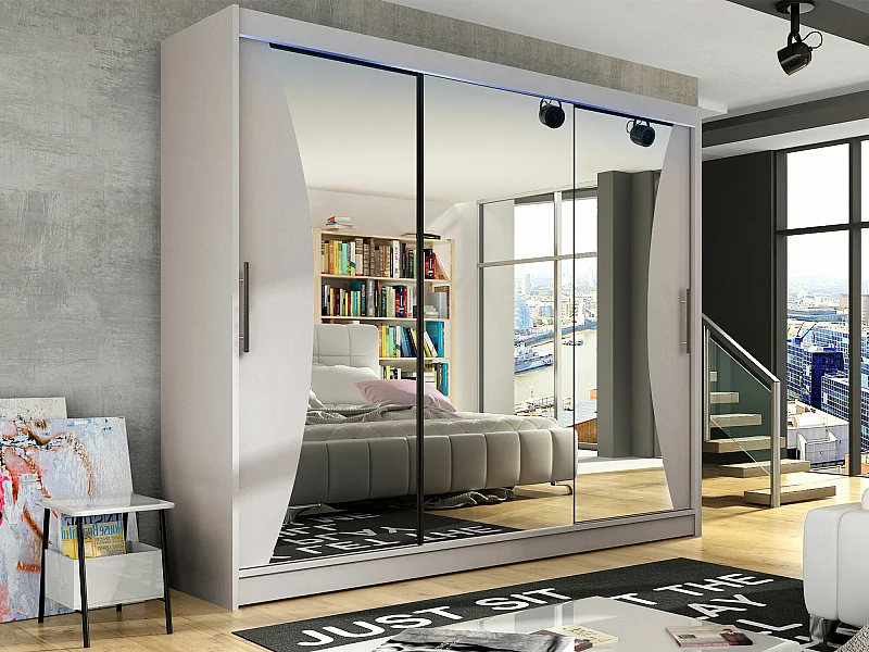 Armoire Closico 120, Cachemire, 215x250x58cm, Portes d'armoire: Coulissantes