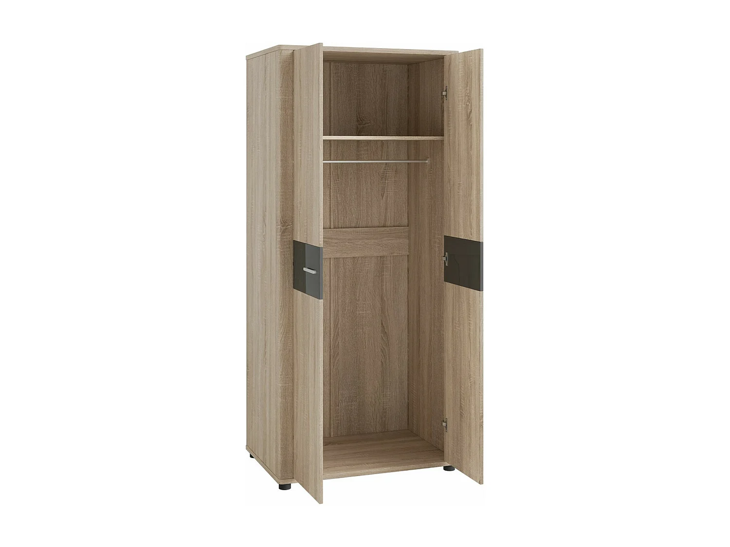 Armoire Melsali 100, Graphite|Sonoma chêne, 202x90x60cm