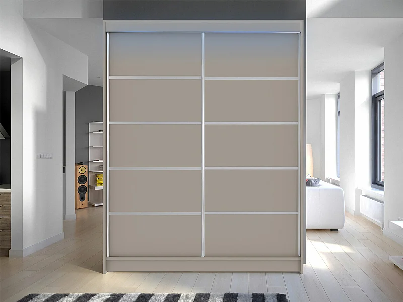 Armoire Closico 145, Cachemire, 200x150x58cm, Portes d'armoire: Coulissantes