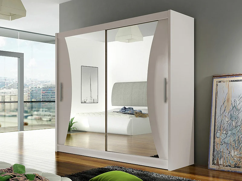 Armoire Closico 124, Cachemire, 215x180x57cm, Portes d'armoire: Coulissantes