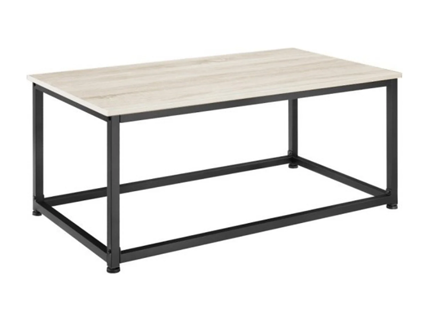 Mesa de centro de 100x55x45 cm con sobre de melamina y patas metálicas en negro Viera