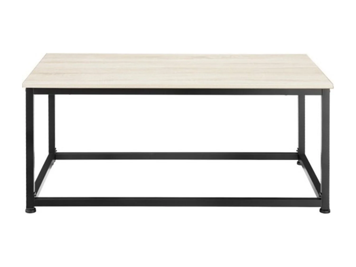 Mesa de centro de 100x55x45 cm con sobre de melamina y patas metálicas en negro Viera