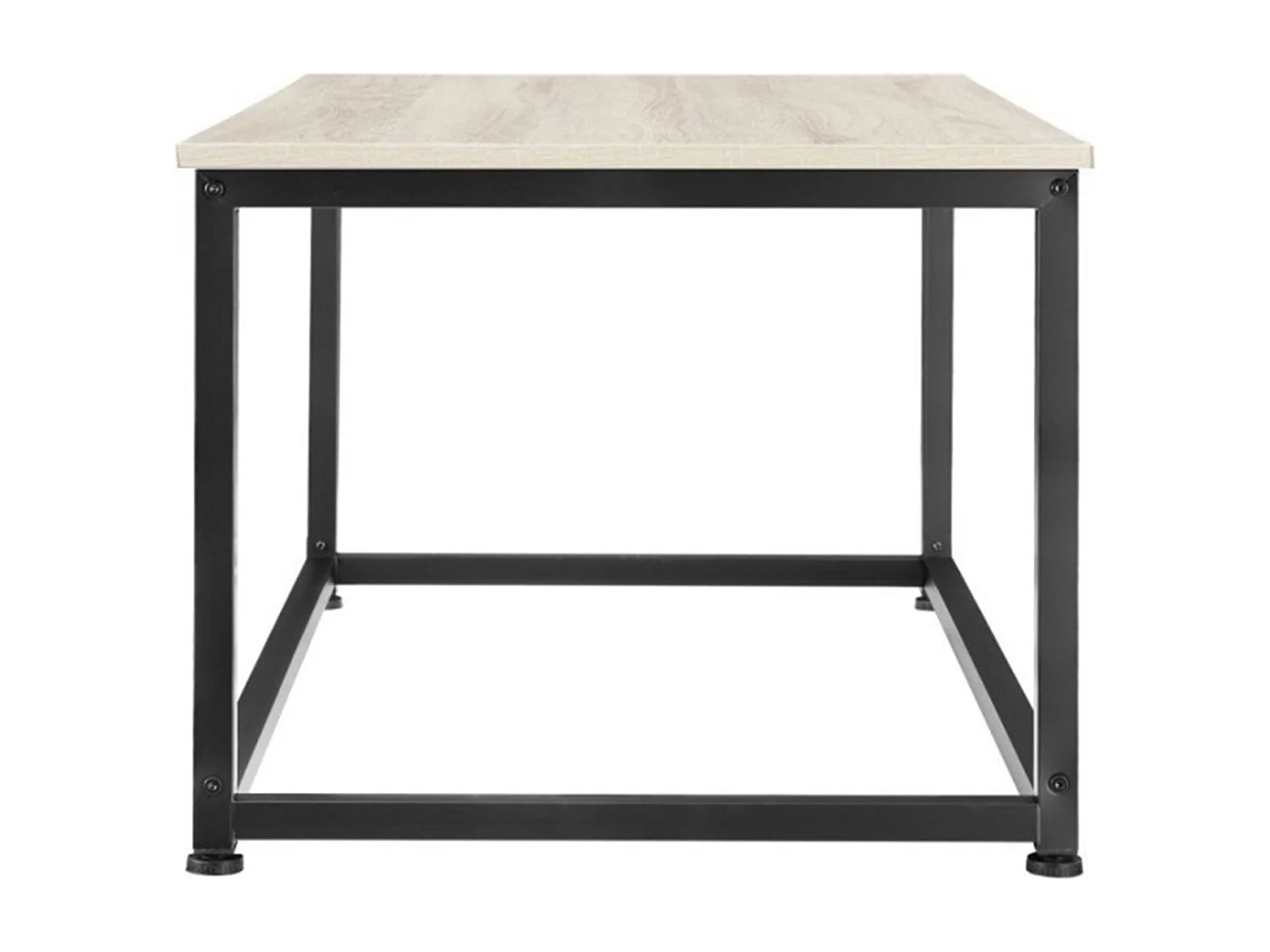 Mesa de centro de 100x55x45 cm con sobre de melamina y patas metálicas en negro Viera