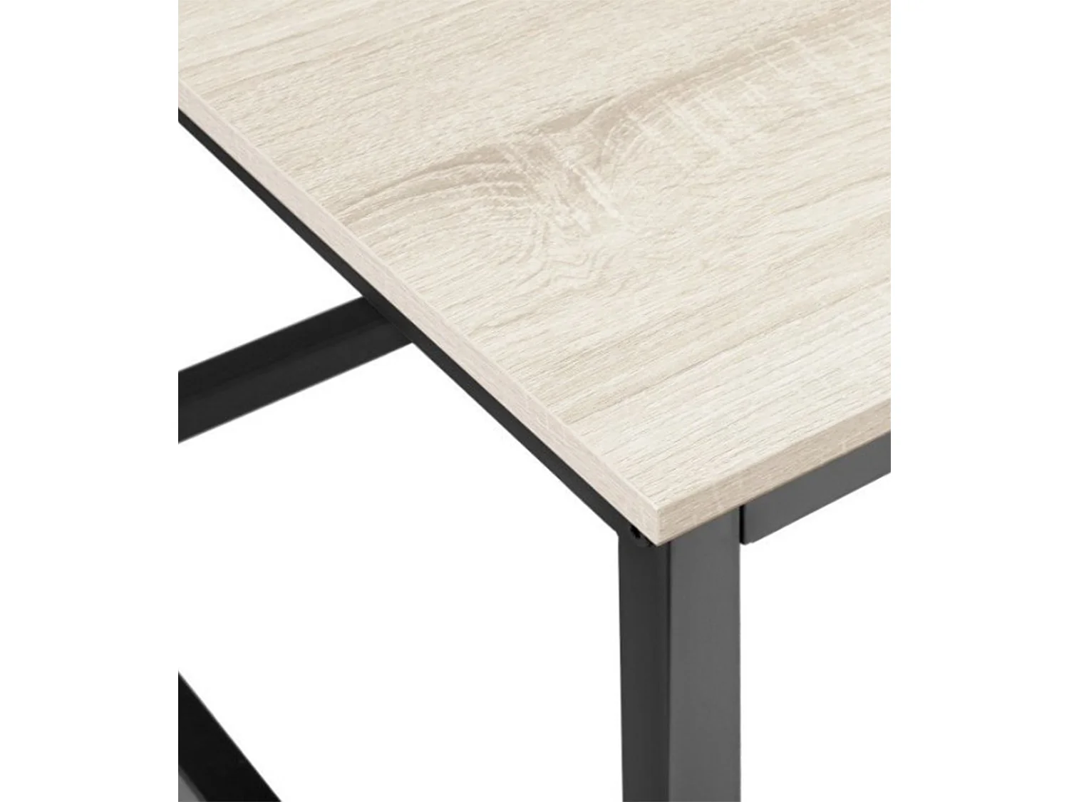 Mesa de centro de 100x55x45 cm con sobre de melamina y patas metálicas en negro Viera