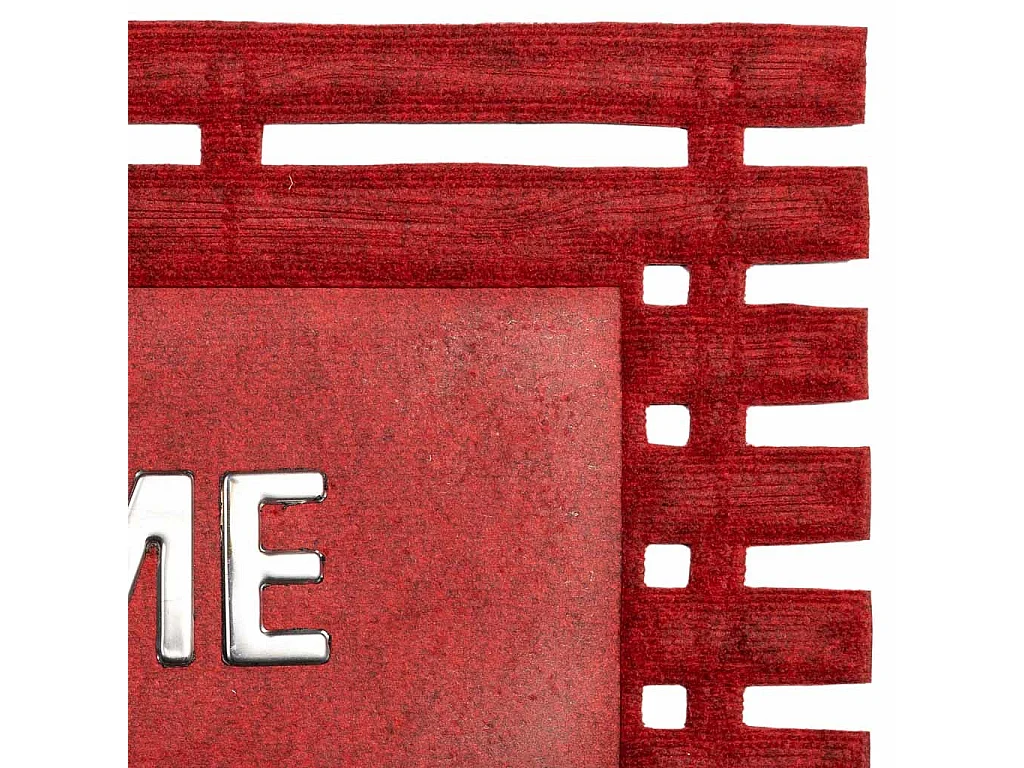 Fußmatte aus Faser und Gummi mit Metall in Rot 75x45